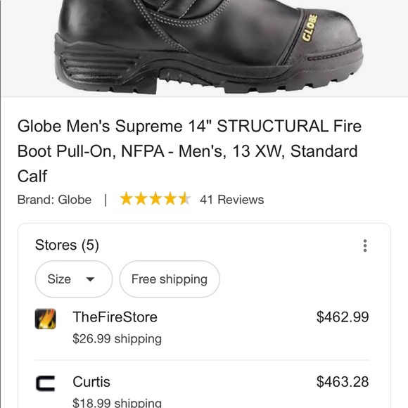 Men's Supreme 14" STRUCTURAL Fire Boot Men's size9 - Picture 7 of 7
